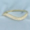 3ct Tw Diamond Wave Design Bangle Bracelet In 14k Yellow Gold