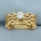 Unique Diamond Cut Out Design Engagement Ring In 18k Yellow Gold