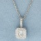 Radiant Diamond Necklace In 14k White Gold