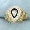 Mens Vintage Pear Diamond Ring In 14k Yellow Gold