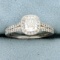 Gia 1.3ct Tw Halo Engagement Ring In 14k White Gold