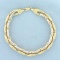 Two Tone Diamond Cut Desinger Link Sparkle Bracelet In 14k Yellow And White Gold