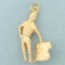 Bull Fighting Matador Charm Or Pendant In 14k Yellow Gold