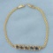 Vintage Sapphire And Diamond Bar Bracelet In 14k Yellow Gold