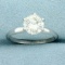 Solitaire Diamond Engagement Ring In 18k White Gold