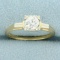 Antique Solitaire Old European Cut Diamond Engagement Ring In 14k Yellow Gold