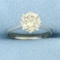 Solitaire Champagne Diamond Engagement Ring In 14k White Gold