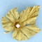 Numbered Designer Diamond Maple Leaf Brooch In 14k Yellow Gold