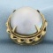 Vintage Mother Of Pearl Statement Ring In 10k Yellow Gold