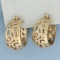 Vintage Cutout Hoop Earnings In 14k Yellow Gold