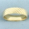 Mens Diagonal Etched Wedding Band Ring In 14k Yellow Gold