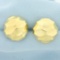 Italian Dimpled Button Earrings In 14k Yellow Gold