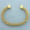 Designer Panther Link Bangle Bracelet In 14k Yellow Gold