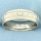 Mens Unique Square Pattern Wedding Band Ring In 14k White Gold