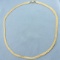 16 Inch Braided Herringbone Link Choker Necklace In 14k Yellow Gold
