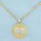 Number 80 Diamond Necklace In 14k Yellow Gold