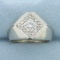Mens Diamond Statement Ring In 14k White Gold