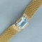Vintage Aquamarine And Diamond Bracelet In 14k Yellow And Rose Gold