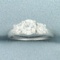 Certified Diamond 3 Stone Wedding Anniversary Engagement Ring In 18k White Gold