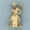 Rare Vintage Mechanical African Drummer Charm In 14k Yellow Gold