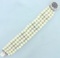 Vintage Sapphire And Cultured Akoya Pearl Bracelet In 14k White Gold