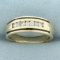 Unique Enamel Diamond Band Ring In 14k Yellow Gold