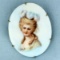 Victorian Hand Painted Porcelain Cameo Brooch Pin