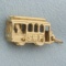 Mechanical Cable Car Pendant In 14k Yellow Gold