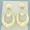 Cz Dangle Doorknocker Earrings In 14k Yellow Gold