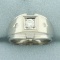 Mens Diamond Ring In 14k White Gold