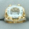 9ct Aquamarine Claw Set Statement Ring In 14k Yellow Gold