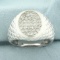 Quilted Design Pave Set Diamond Ring In 10k White Gold
