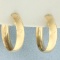 Star Design Engraved Hoop Earrings In 18k Yellow Gold