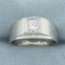 Men's Illusion Set Diamond Ring In 14k White Gold