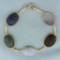 Hand Carved Gemstone Scarab Bracelet In 14k Yellow Gold