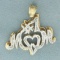 Number One Mom Diamond Pendant In 14k Yellow Gold