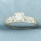 Vintage Diamond Engagement Ring In 14k Yellow And White Gold