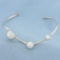 Three Bead Bangle Bracelet In Sterling Silver