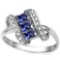 Lab Tanzanite And Diamond Scroll Ring In Sterling Silver