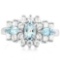 Sky Blue Topaz, White Sapphire, And Diamond Ring In Sterling Silver