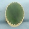 Crown Set Jade Statement Ring In 14k Yellow Gold