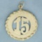 Happy 15 Year Anniversary Pendant Or Charm In 14k Yellow Gold