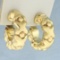 Italian Puffy X Design Hoop Earrings In 14k Yellow Gold