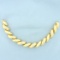 Large Italian San Marco Macaroni Link Bracelet In 14k Yellow Gold
