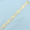 Diamond Cut Wave Design Bar Bracelet In 14k Yellow And White Gold