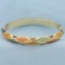 Italian Enamel Harlequin Bangle Bracelet In 14k Yellow Gold