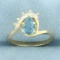 Aquamarine And Diamond Ring In 14k Yellow Gold