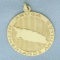 Aruba Netherlands Antilles Divi-divi Tree Pendant Or Charm In 14k Yellow Gold