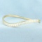 Princess Diamond Wave Design Bangle Bracelet In 18k Yellow Gold