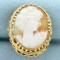 Large Vintage Shell Cameo Ring In 14k Yellow Gold